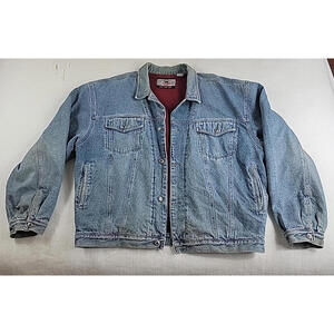 Bugle Boy Millennium Series Denim Jacket Fleece Lined(Distressed) Men's 2XL *Y2K